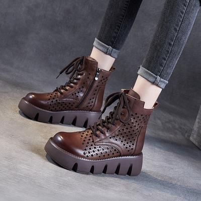 Retro Sandalenstiefel Schuhe mit dickem Boden Mode Damenschuhe Muffin-Schuhe