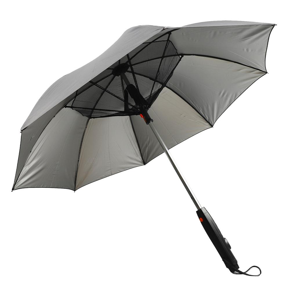 Sun Umbrella with Fan and Sprayer 8 Ribs Portable 3 in 1 UV Blocking Umbrella for Outdoor