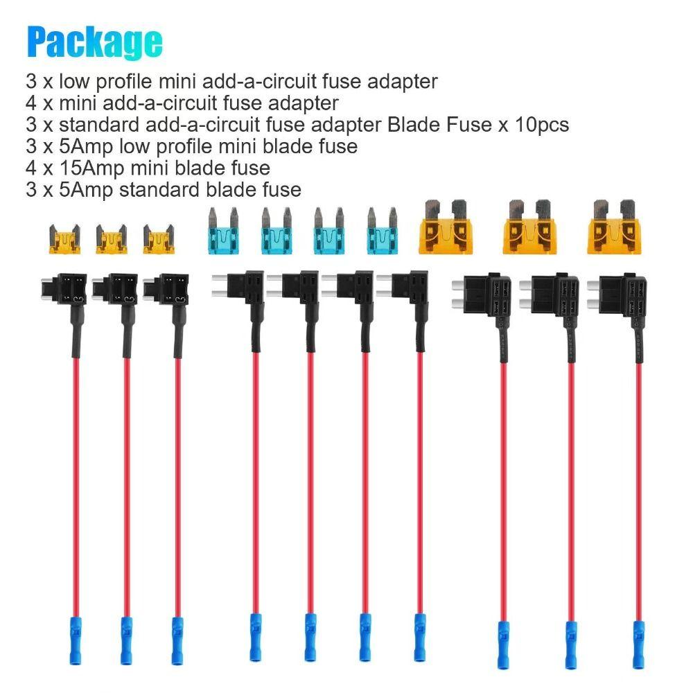 12V Low Profile Mini Fuse Taps 4 Types Fuse Adapter Jumper for Cars Mini Auto Fuse Connector  Boats