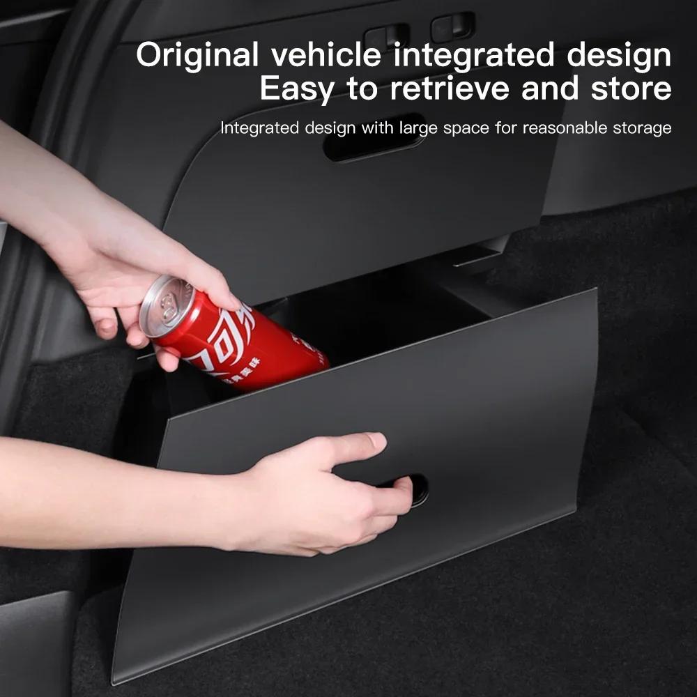 YZ For Tesla Rear 2025 Model Y Trunk Organizer Side Storage Box,Waterproof Odorless Garbage Bins Car Accessories