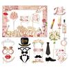 Wedding Photo Booth Frame and Props Set Wedding Party Props Funny Backdrop Decorations for Parties Celebration Ornaments