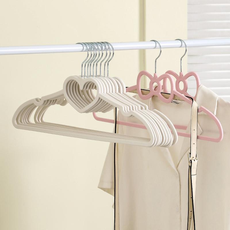 10Pcs Clothes Hanger Durable Heart-Shaped Multifunctional Hangers For Adult Children Clothing Hanging Supplies