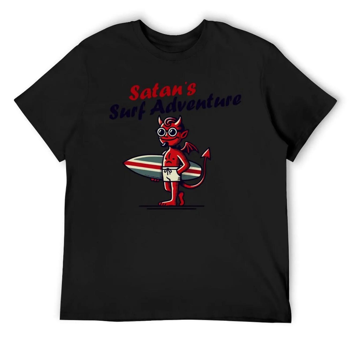 

A cool devil carrying a surfboard T-Shirt blanks Aesthetic clothing mens t shirts casual stylish XXXXXL
