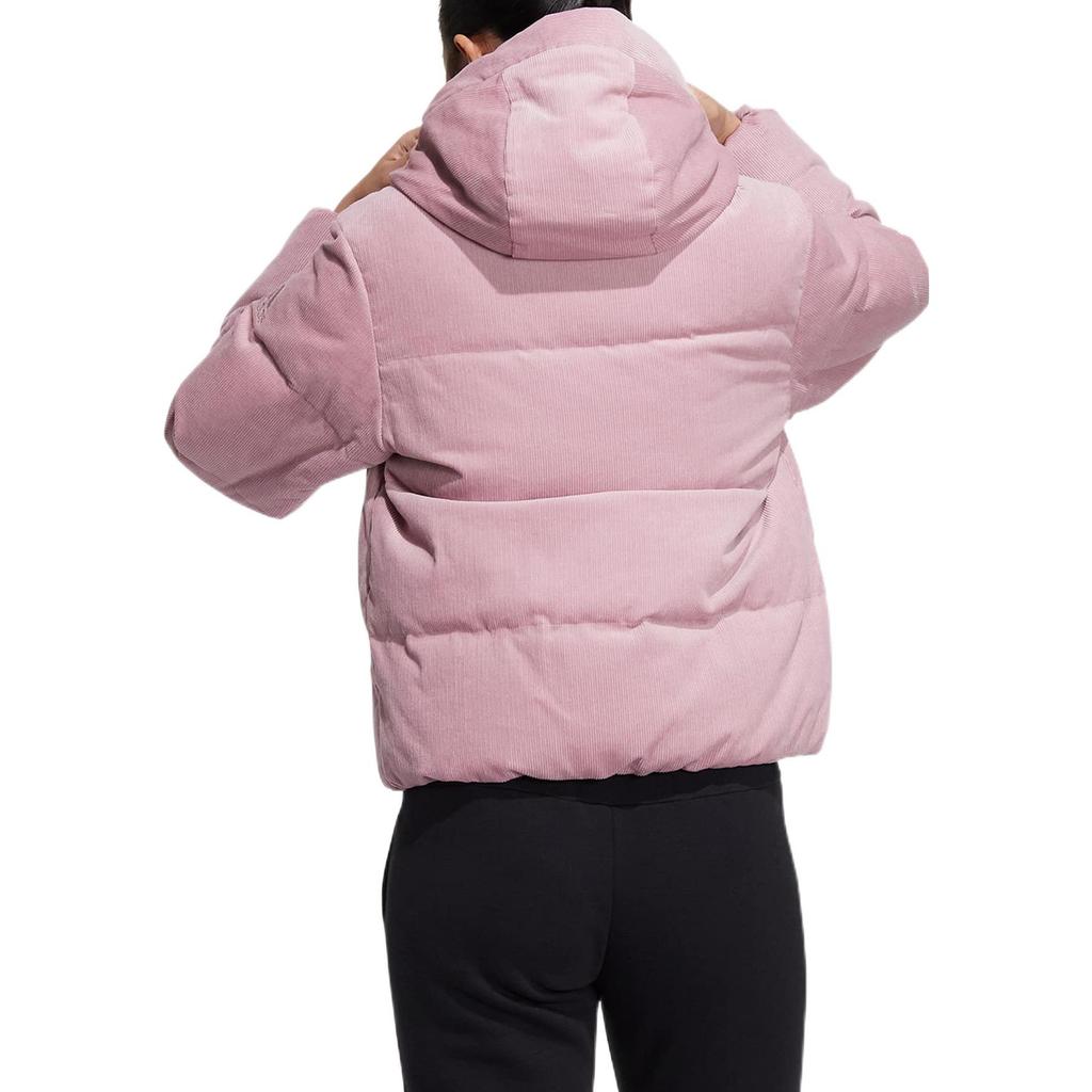 Adidas Solid Color Zipper Hooded Long Sleeve Down Jacket Women Outerwear Purple HN2113