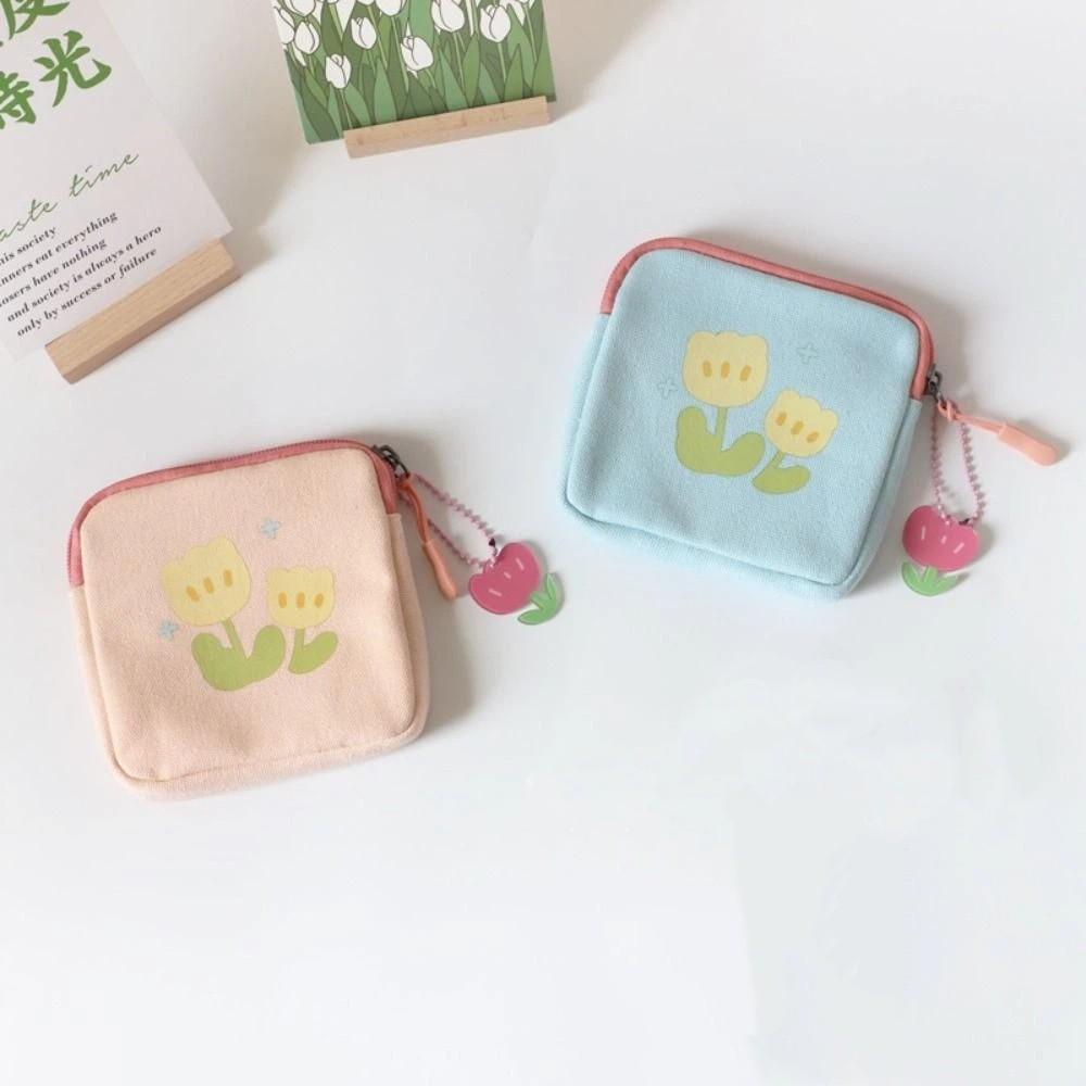Bag With Pendant Coin Money Bags Lipstick Cosmetic Bag Tulip Coin Purse Women Change Storage Bag