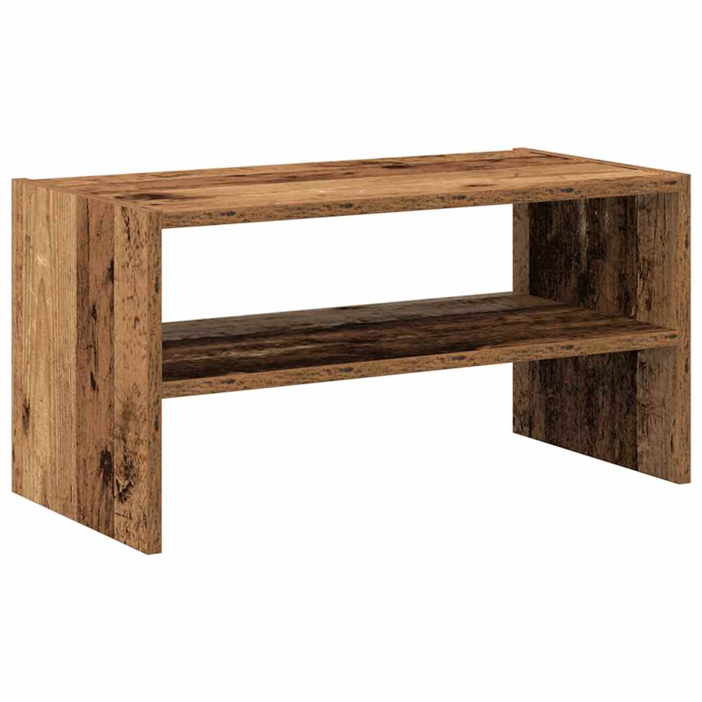 Stackable Shoe Rack Vintage Wood Look 60 X 30 X 30.5 Cm