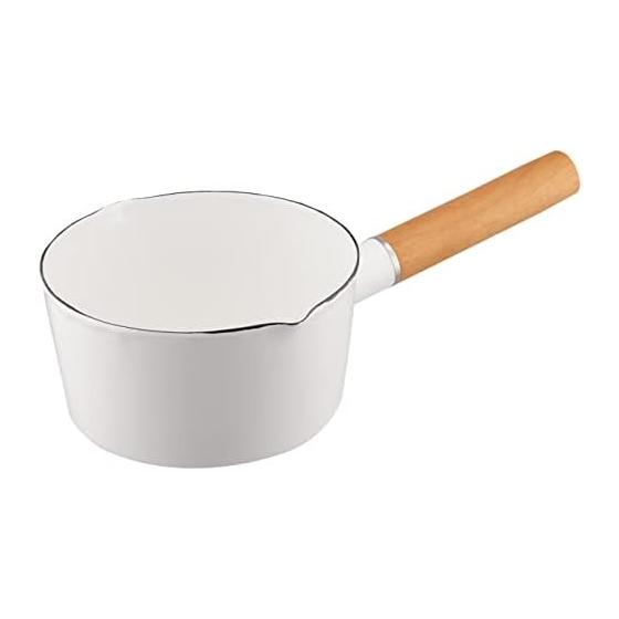 Pearl Metal Presage Enamel Milk Pan 15cm White