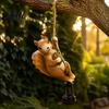 Novelty Yard Art for Trees Climbing Animal Solar Light Resin Statue with Lantern Unique Decor Garden Lovers Hanging Light Outdoor Tree Decoration