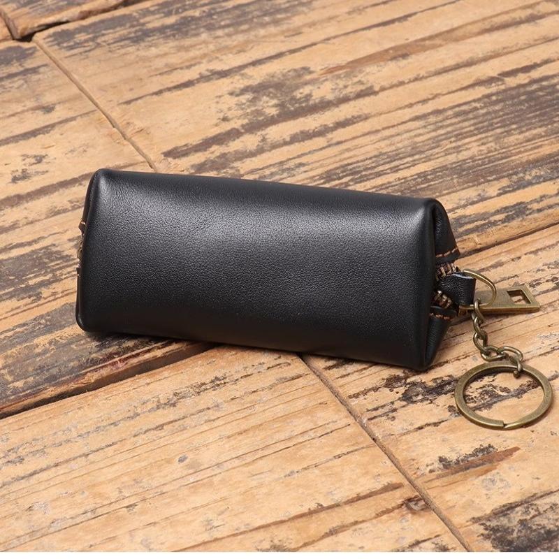 Retro Leather Coin Bag Simple Zipper Clutch Wallet Credit Card Holder Key Bags Men Money Change Pouch Business Wallet Gifts