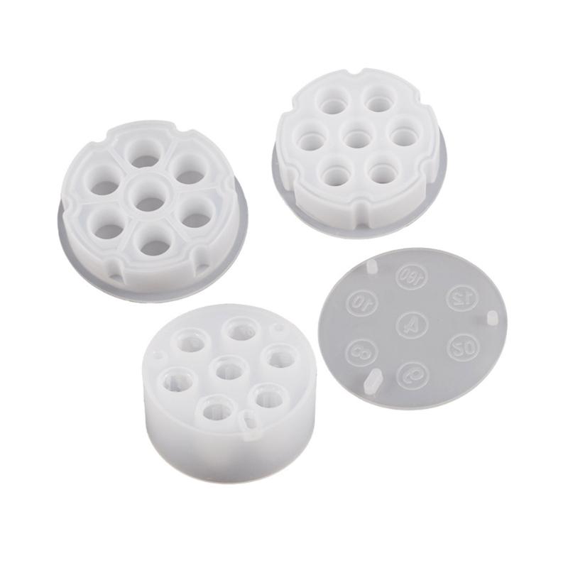 7 Hole Bullet Head Dices Mold Dices Storgae Box Silicone Molds DIY Crystal Epoxy Resin Mold Digital Game Easy To Release