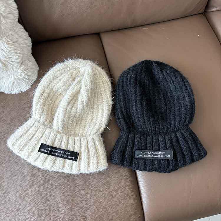 High-end Big Head Circumference Wool Hat Women's Winter American Cold Hat Gray Knitted Hat Fashionable Foreign-style Cold-proof Warm Hat