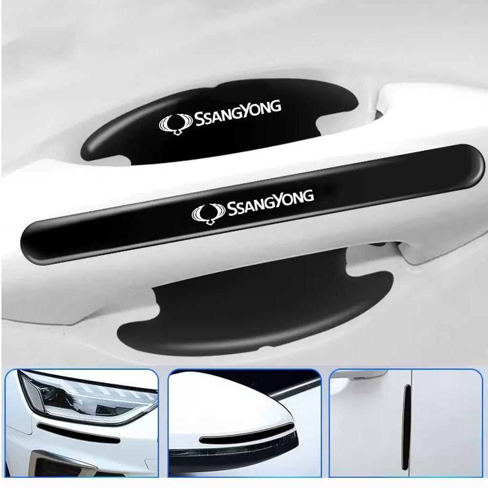 8 pz Adesivi Protettivi antigraffio per Maniglia Portiera Auto Silicone Specchietto Retrovisore per SsangYong Kyron Stavic Rexton Sports Tivoli Musso