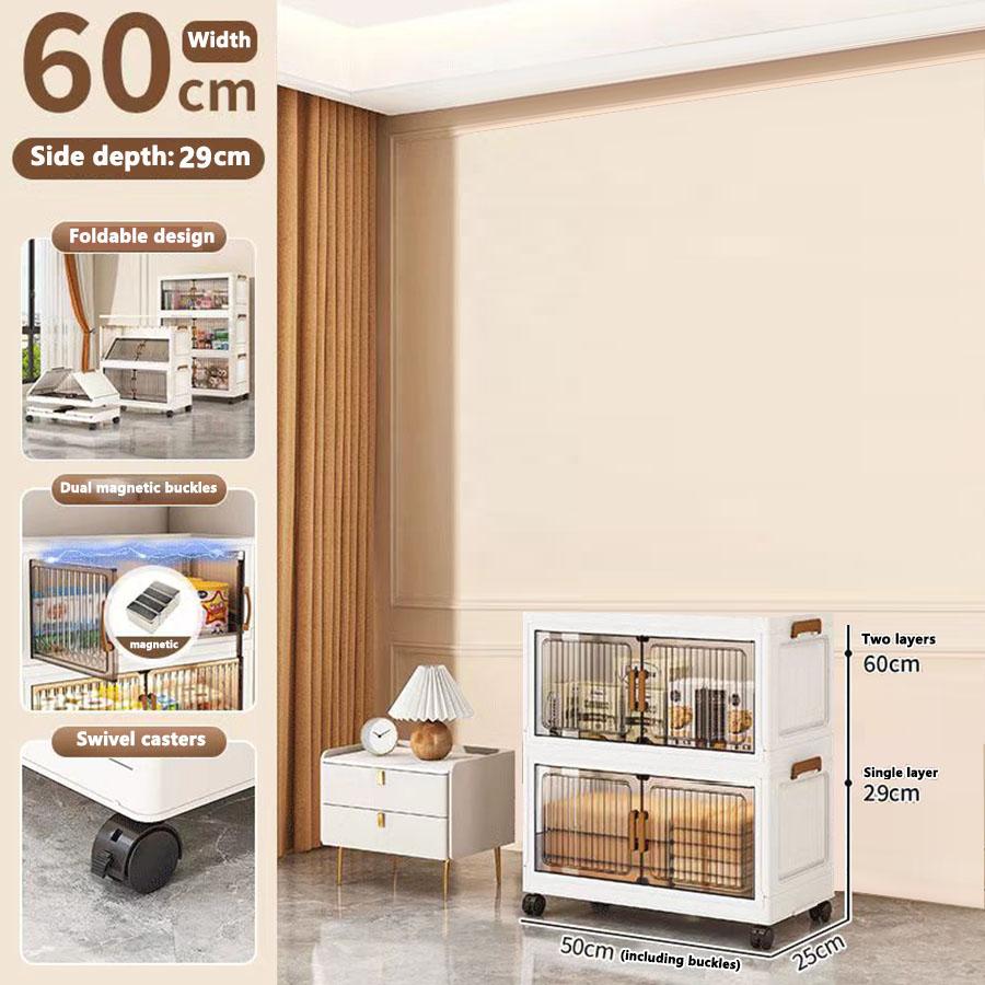 50/60/70/80CM Foldable Sundries Cabinet Dustproof Storage Wardrobe Home Organization Solution