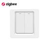 SLS 2 Gang Zigbee Push Button EU Wall Switch with for App PC & ABS Material 86x86mm Works Without Neutral Wire 100-240V