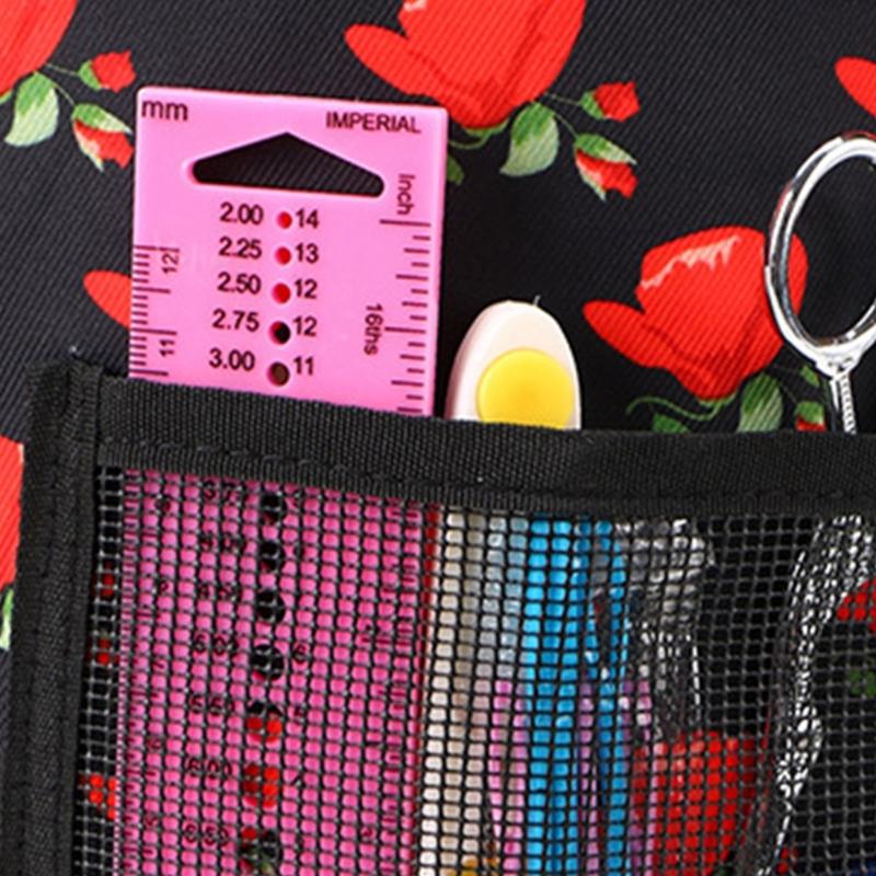 Knitting Tote Bag Crochet Bag Yarn Storage Bag with Compartments for Crochet Hooks, Knitting Needle and Accessories