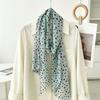 Damen Neuer Ins-Stil Brauner Chiffon Gepunktetes Langes Seidentuch Multifunktionales Accessoire Hals Stirnband für Damen Krawatte Haartuch