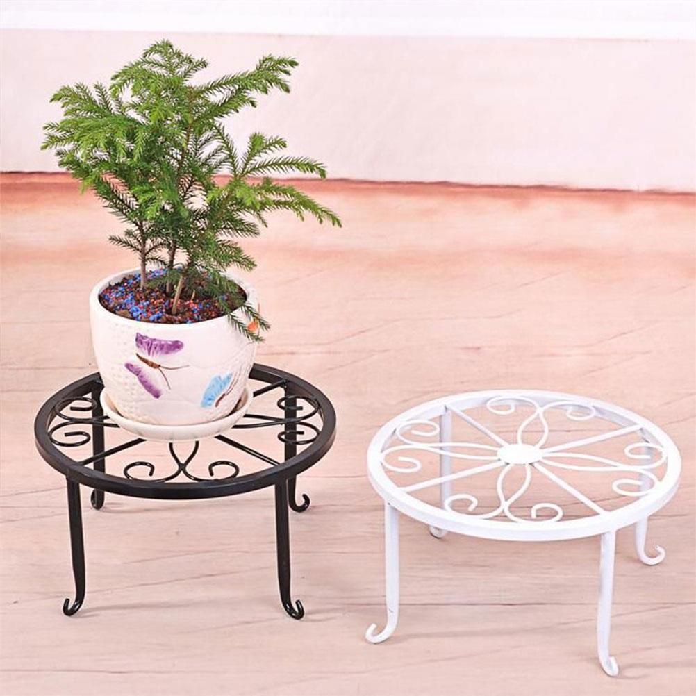 White Wrought Iron Balcony Floor Plant Stand for Bonsai Flower Pot Holder Rack