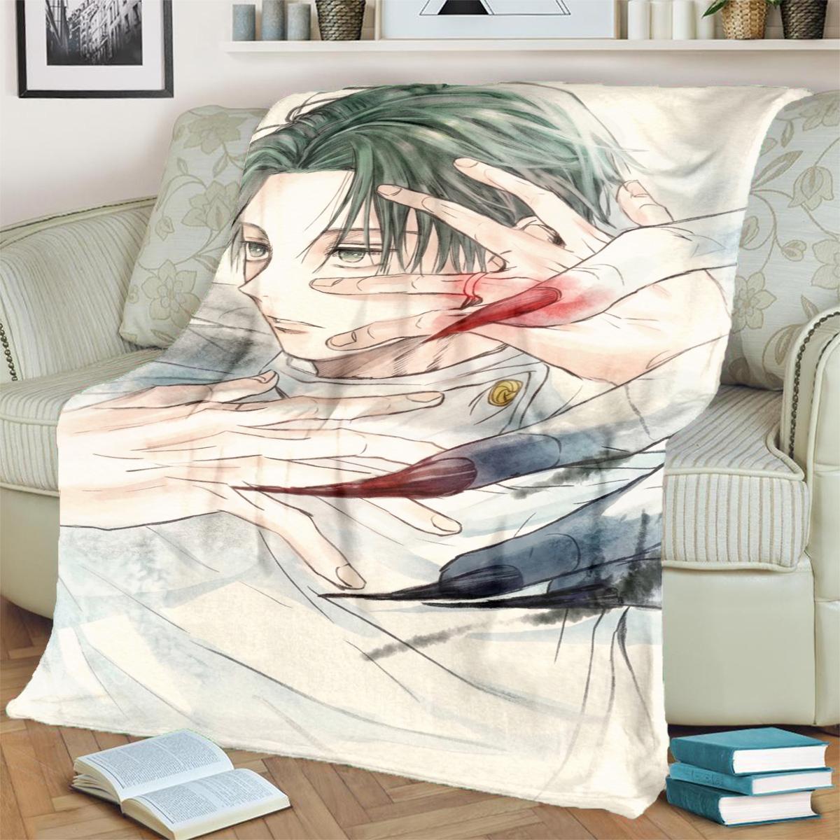 

Cozy Jujutsu Kaisen Print Blanket Warm Flannel for Bedrooms, Sofas, Beds, Chairs, Picnics, Travel 75x90cm