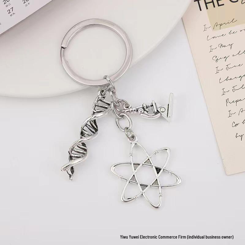 Европейско-американский биохимический микроскоп и колба брелок подвеска шарм