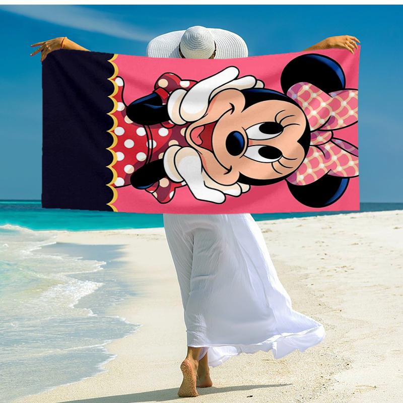Ultra-Soft Beach Towel with Minnie Theme,Ideal for Pool - Camping, Diving - Perfect Travel Essential, Vibrant Beach Towel.