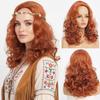 Women's Long Curly Hair Wig for Anime Cosplay - Natural Wavy Full Head Wig