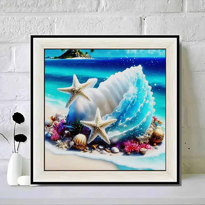New Arrival 5D DIY Full Circle Diamond Painting "Conch" Embroidery Cross Stitch Home Decor Gift