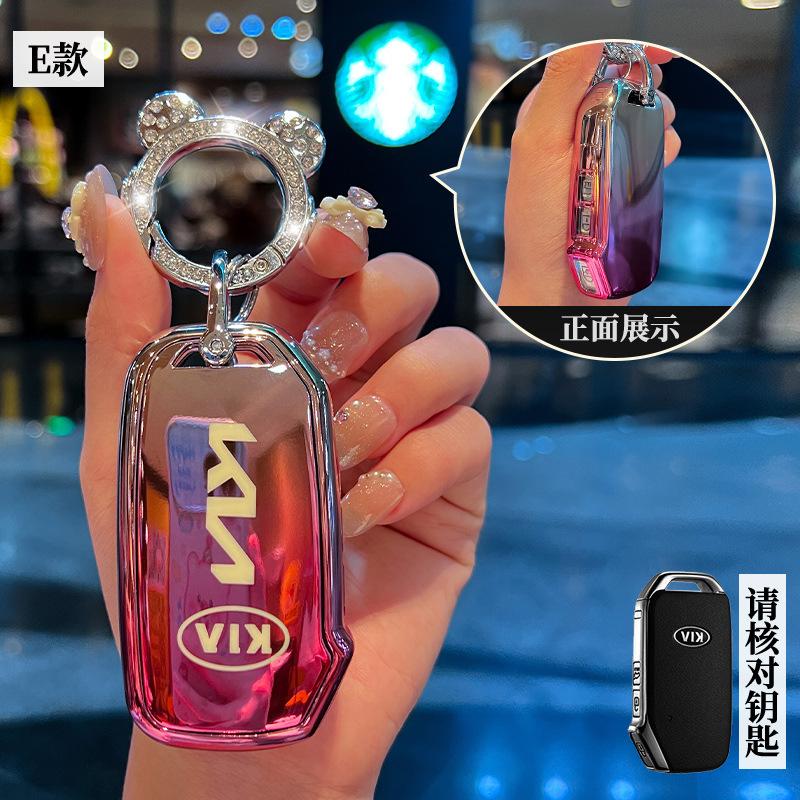 Fashion Soft TPU Car Key Case Cover Bag Protector Shell For KIA Sportage R GT Stinger GT Sorento Ceed CD Cerato Forte 2018 2019