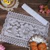 2 Pcs Rectangle Lace Placemats for Tables, Handmade Crochet Doilies Vintage Floral Embroidered Table Runners for Wedding Tea Party Home Decor, 12x17