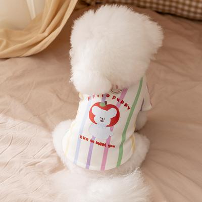 Herbst- und Winterhundekleidung gestreiftes Hemd dünnes Unterhemd mittelgroße und kleine Hunde Teddybär Katze Haustierkleidung