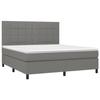 VidaXL Lit à sommier tapissier avec matelas Gris foncé 180x200cm Tissu - Modèle 3141794