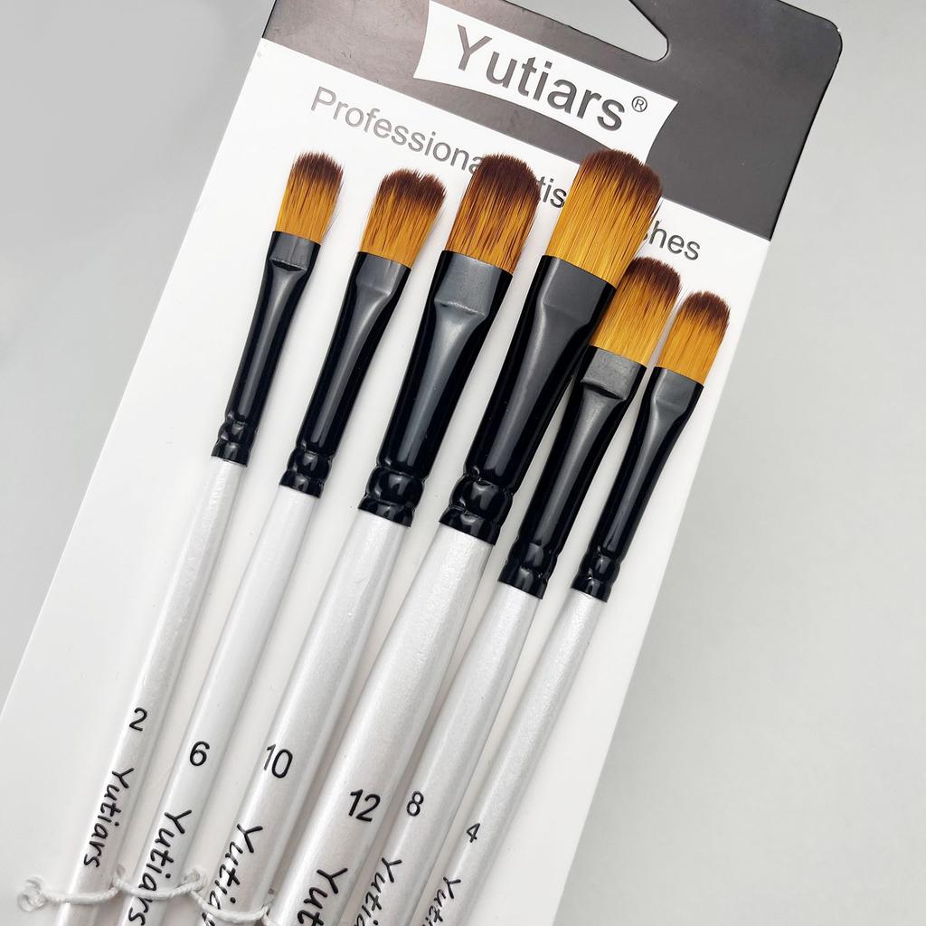 12 Pcs/set DIY Oil Acrylic Painting Art Paint Brushes Supplies Nylon Hair Wooden Handle Watercolor Paint Brush Pen Set Learning