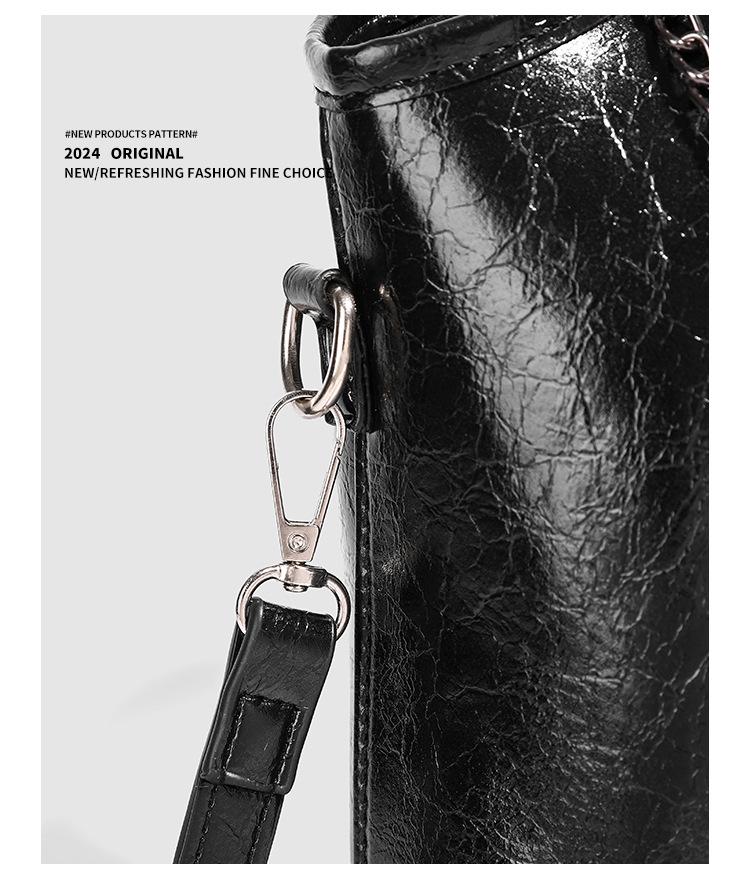 Fashionable Women's Textured Black Tote - 2025 Large Capacity Versatile Shoulder & Crossbody Bag