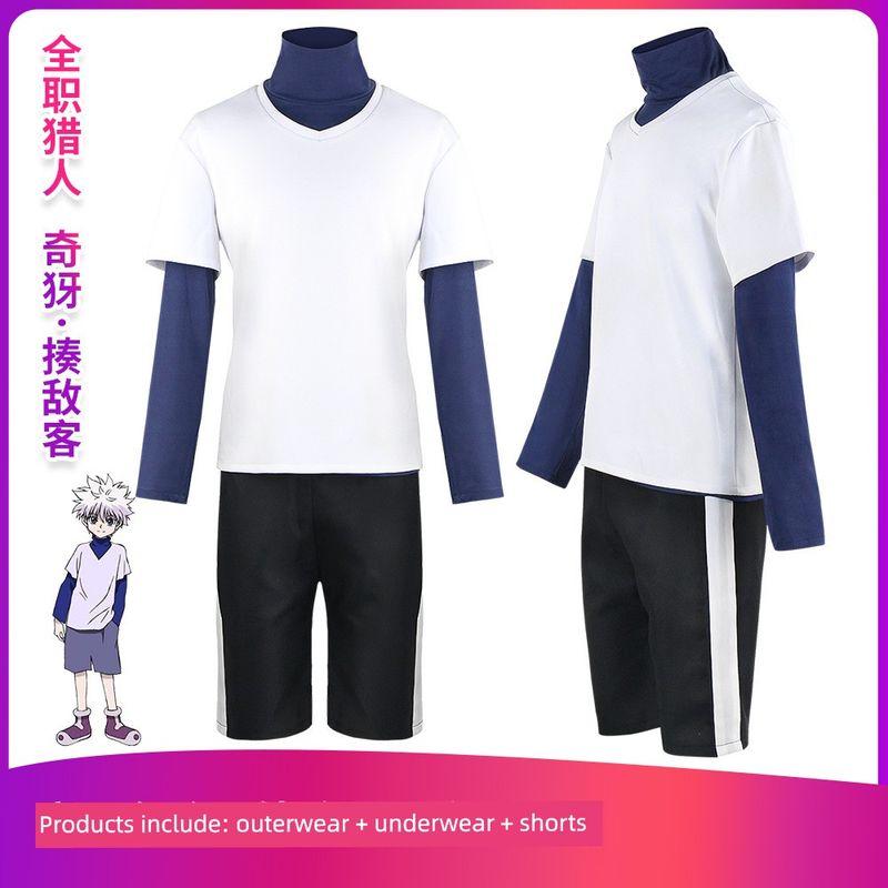 Full-Time Hunter Cosplay Costume Killua Zoldyck Cosplay Outfit Role-Playing Costume Kilua Defeats the Enemy S