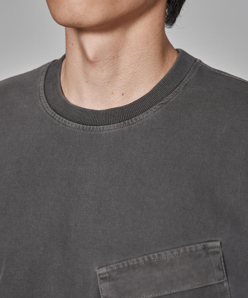 MANIAMASS Garment Dyed Cut-Out Detail Short Sleeve T-Shirt (Tomi B)