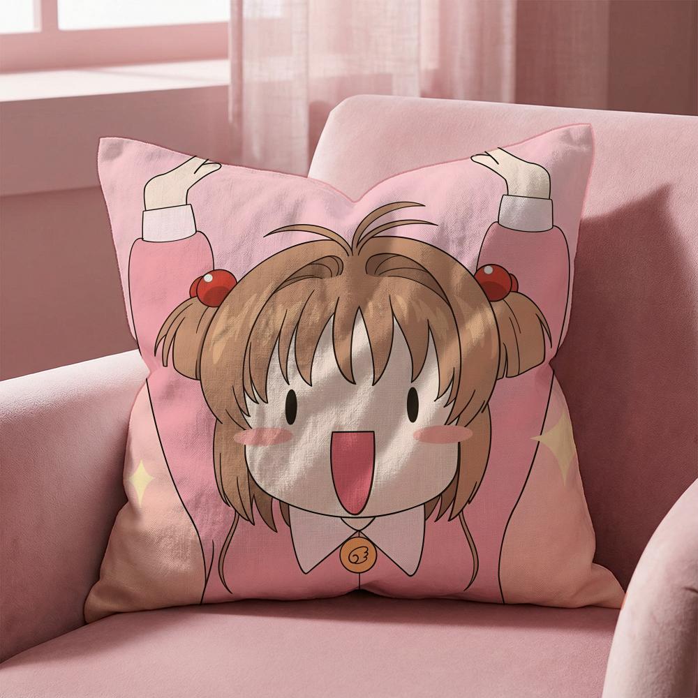 C-Cardcaptor Sakura ANIME Cushion Cover Multi-Scene Pillow Cover for Home & Car - Reversible, Soft & Durable for Daily Use