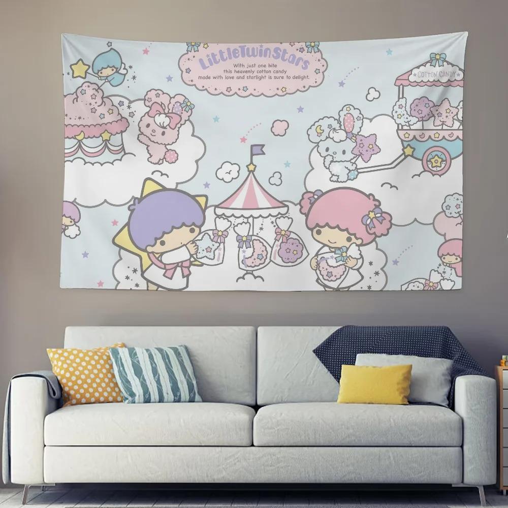 

Sanrio Cartoon Little Twin Stars Cute Tapestry Background Hanging Cloth Bedroom Room Decor Aesthetic Tapestry Wall Party 74x94cm(29x37in)
