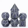 Cusdie Metal D&D Dice with Dragon Font 7Pcs DND Polyhedral Dice Set for Role Playing Game Tabletop Pathfinder Board Games