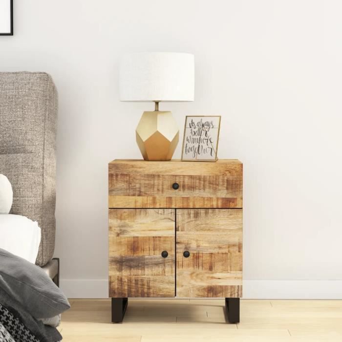 VidaXL Table de chevet 50x33x60 cm Bois de manguier et d'ingénierie 350668