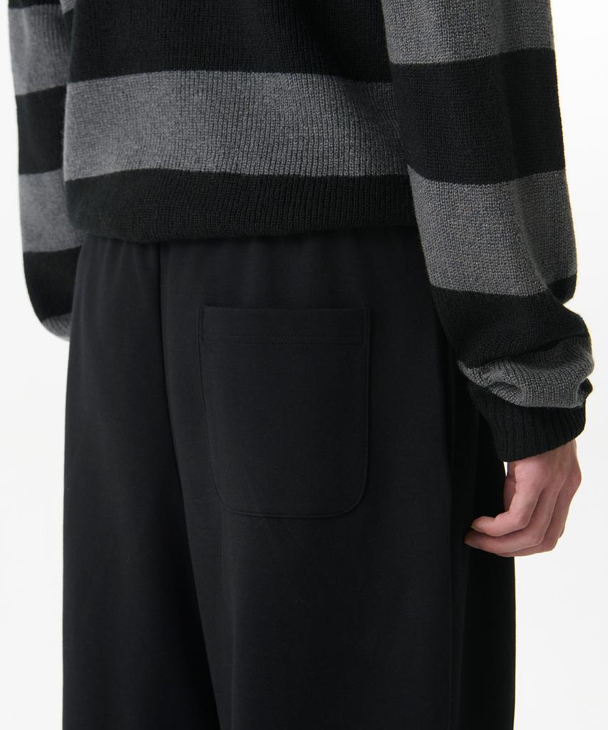Musinsa Standard Double Knit Two-Tuck Wide Lounge Sweatpants [Black]