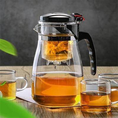 Žiaruvzdorná s nerezovým lúhovačom Priehľadná kanvica 750ml/900ml/1000ml/1800ml Sklenená čajová kanvička Domáci čajový riad Lúhovač na čaj