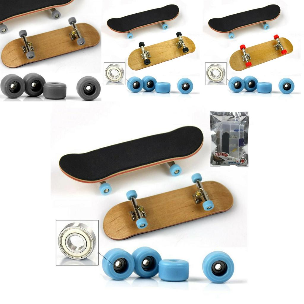 Complete Wooden Fingerboard With Foam Tape And Grit Box Ideal Gift For Skateboard Lovers
