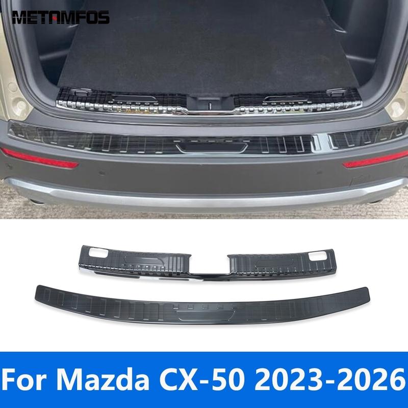 Accessories For Mazda CX-50 CX50 -2025 2026 Interior Outer Rear Trunk Bumper Foot Plate Tailgate Door Sill Scuff Guard Plate