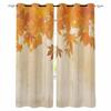 Autumn Maple Leaf Wooden Board Blackout Curtains For Living Room Bedroom Window Treatment Blinds Drapes