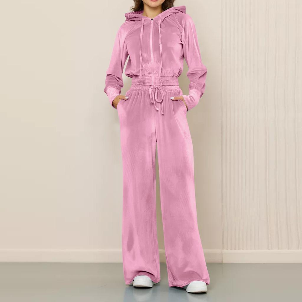 Set din două piese, casual, pentru femei, cu fermoar, cardigan, pantaloni, pantaloni