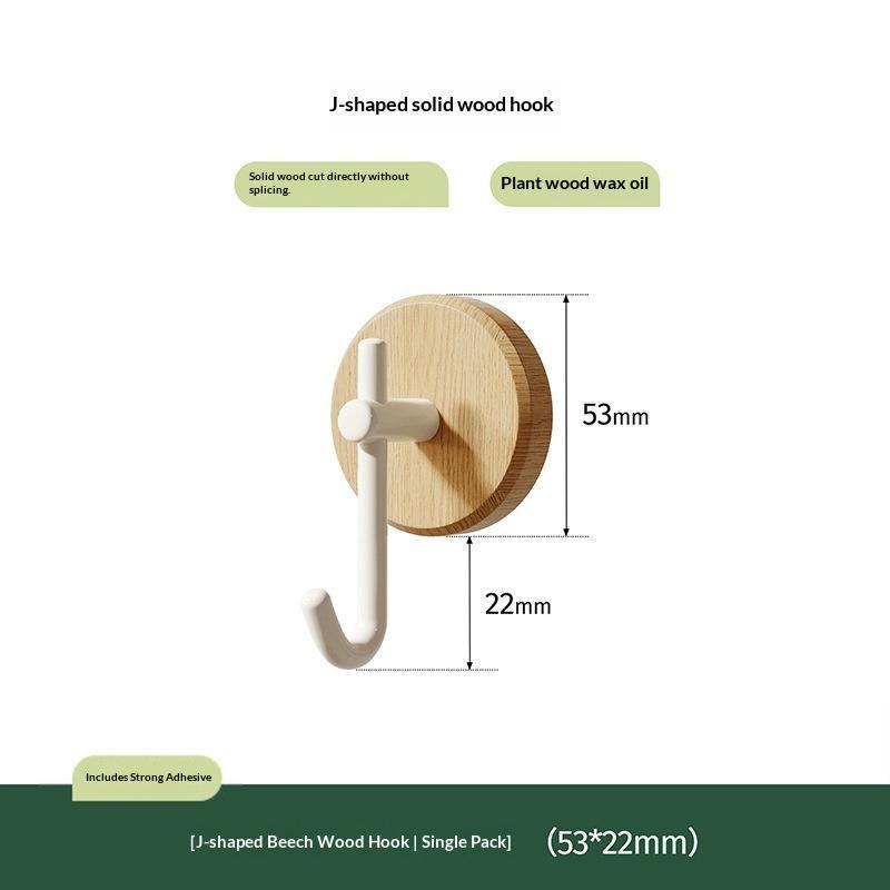 Ganci Murali Autoadesivi in Legno di Noce Robusti Senza Foratura per Bagno Camera da Letto Appendere Cappotti Asciugamani Borse