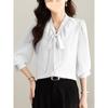 Elegant Womens Chiffon Shirt With Fabric For Spring Office Wear