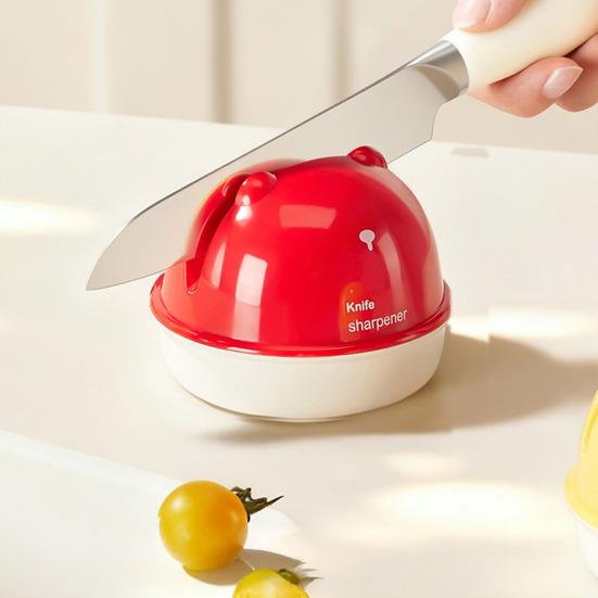 Cute Bear-Shaped Knife Sharpener Stable Vacuum Suction Cup Knife Sharpener Tungsten Steel Whetstone Easy to Store Kitchen Tool