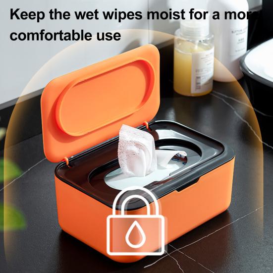 Bathroom Wet Wipes Box Tissue Dispenser Large Capacity Wide Opening Refillable Wet Toilet Paper Box Organizer