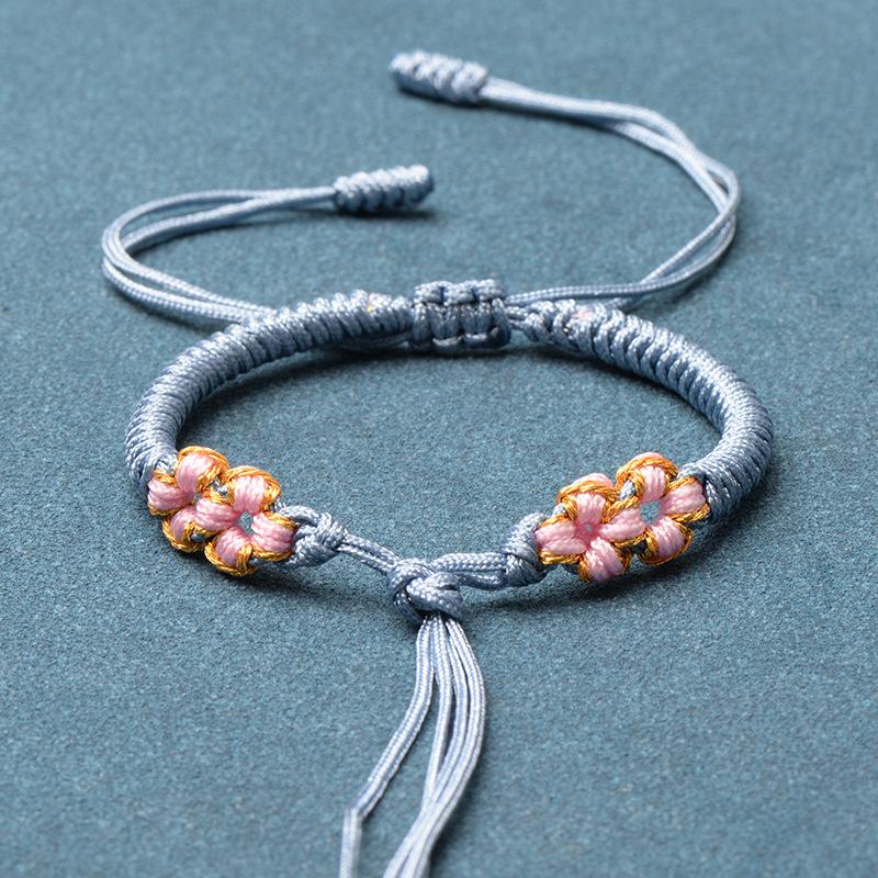 

Браслет из плетеного шнура с персиковым узлом ручной работы - DIY плетеный браслет из счастливой нефритовой нити в китайском стиле