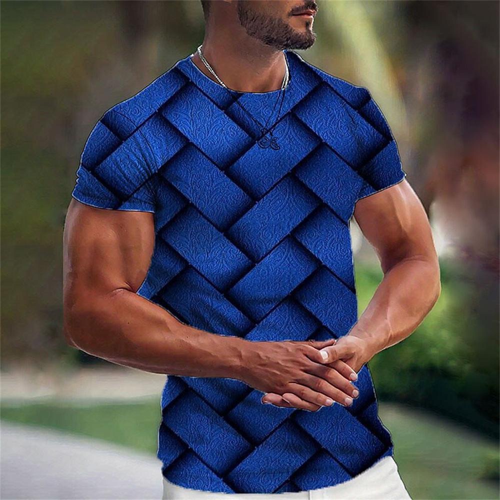 Summer Men'S T-Shirt Geometric Pattern 3d Printed Men'S Top Everyday Casual Clothing Loose Oversized-Shirt Retro Sweatshirt